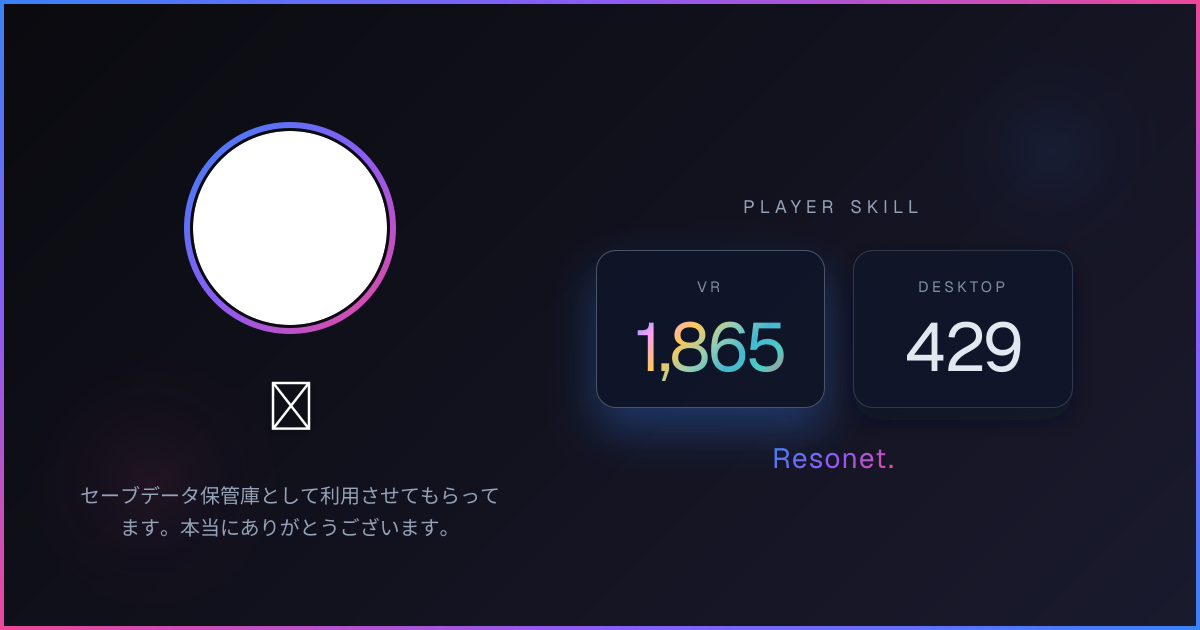 s Profile | Resonet. - RESONARK 非公式スキルレーティングサイト